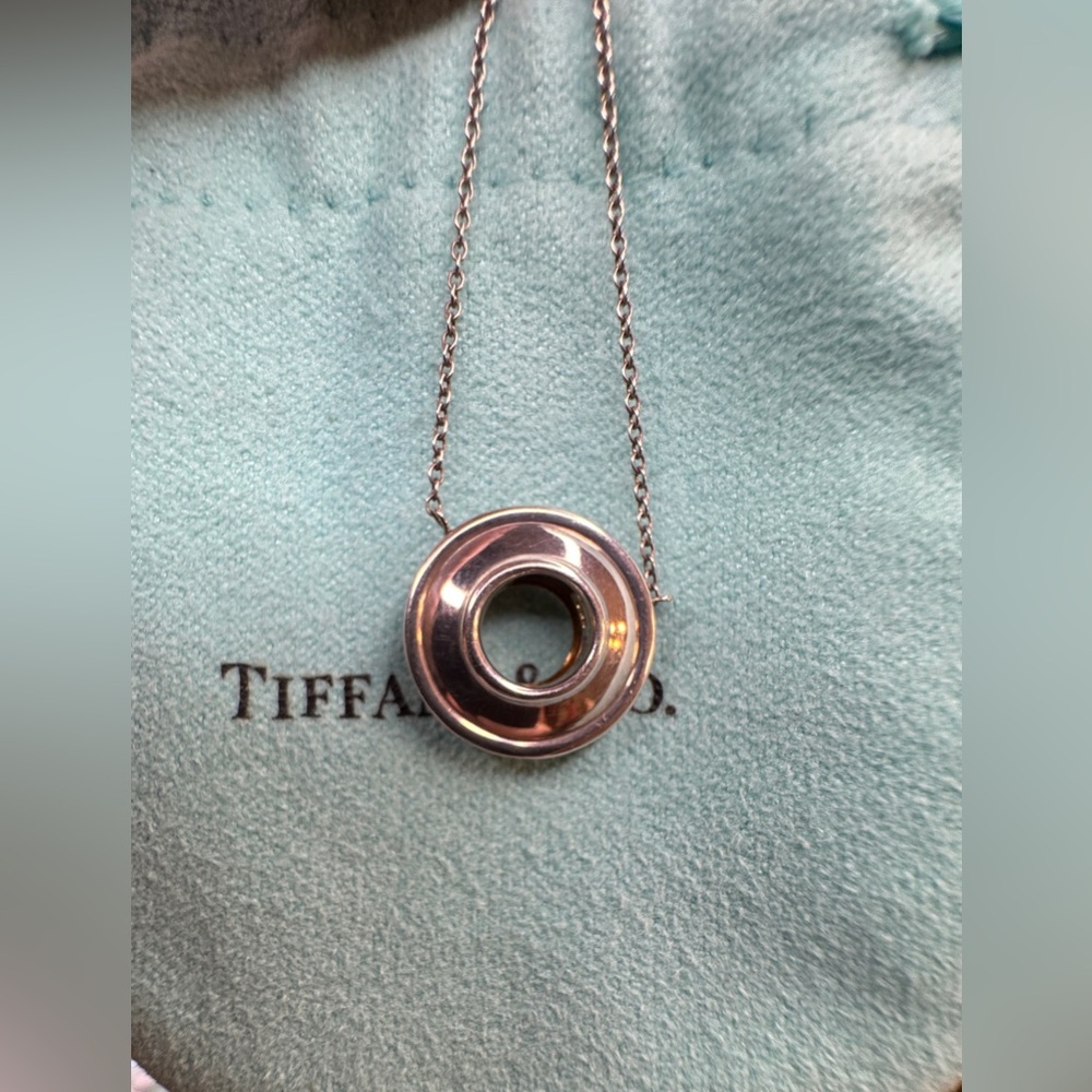 Tiffany & Co. Two Toned 18K/925 Paloma Picasso Magic Circle Necklace-Pouch & COA